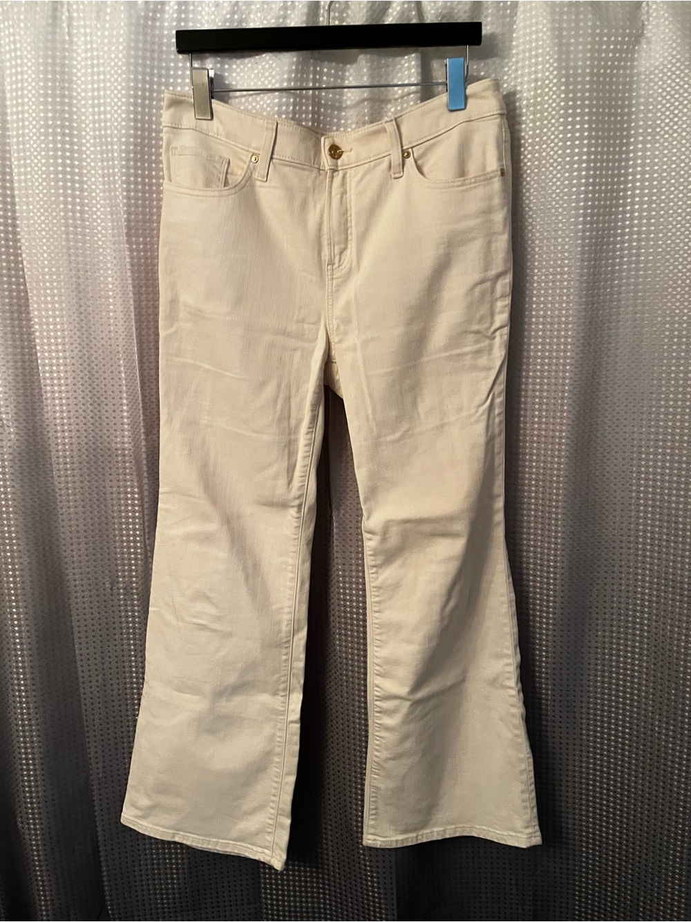 Chico's Girlfriend Cream Flare Jeans - Wide Leg